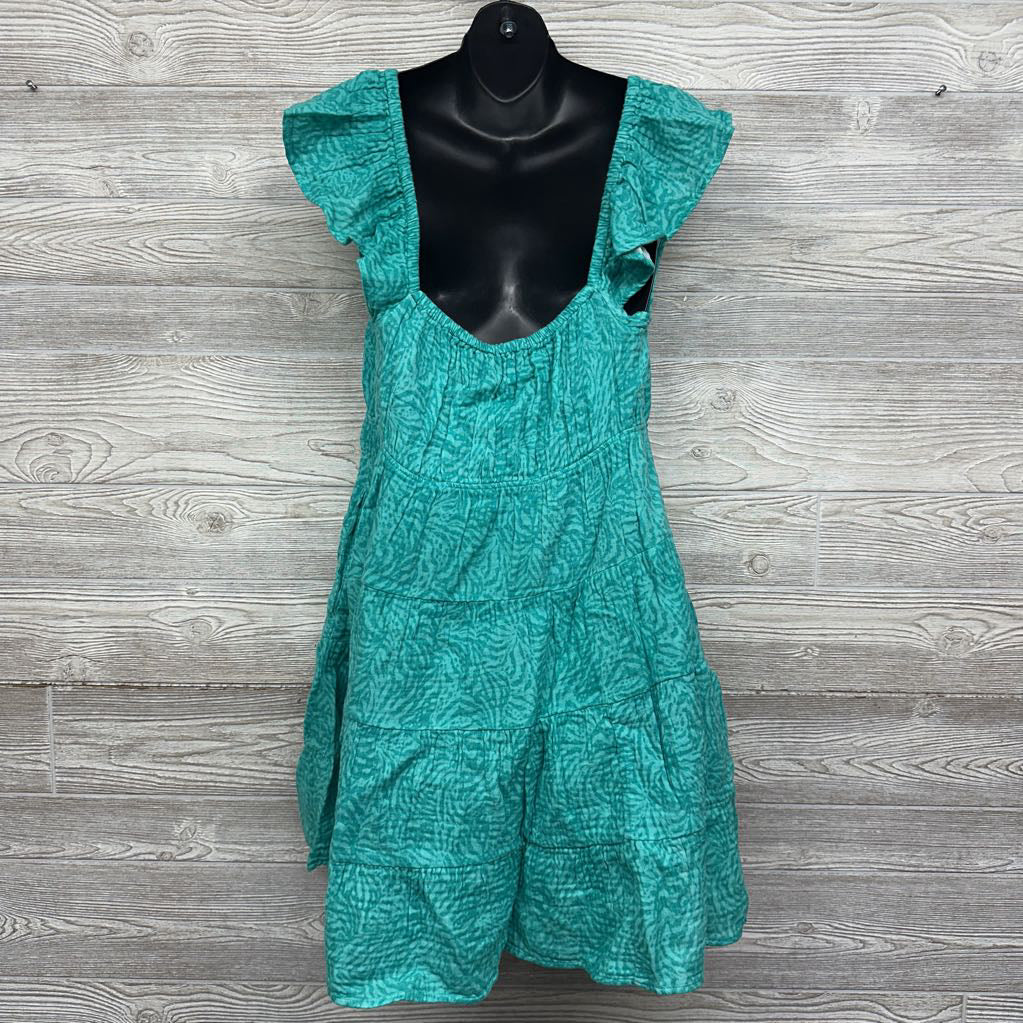 NEW Flutter Sleeve Mini Dress Aqua Print XL