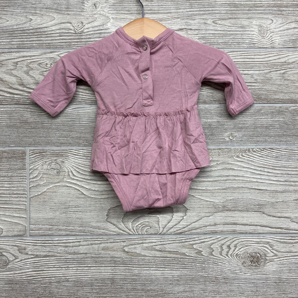 NEW LS Bamboo Skirted Bodysuit 0-3M