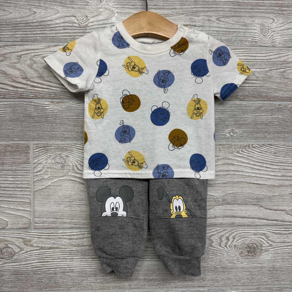 Full Zip Hoodie, Shirt & Joggers Mickey Donald Pluto 0-3M