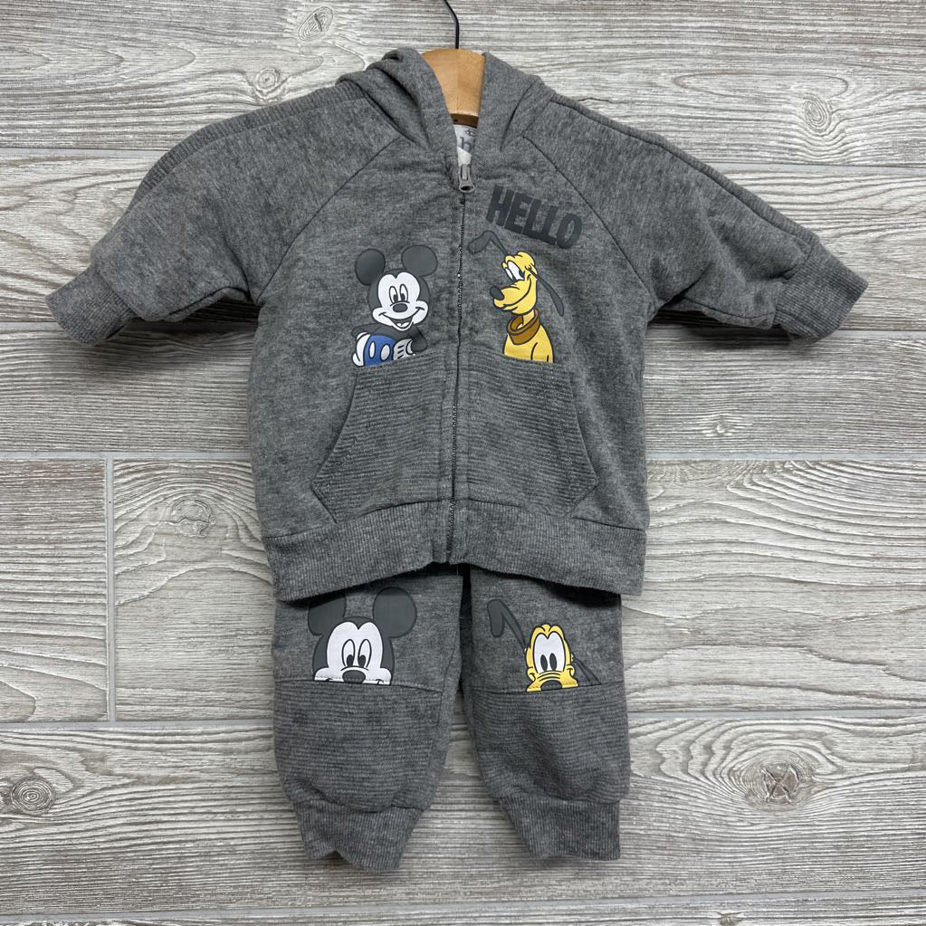 Full Zip Hoodie, Shirt & Joggers Mickey Donald Pluto 0-3M