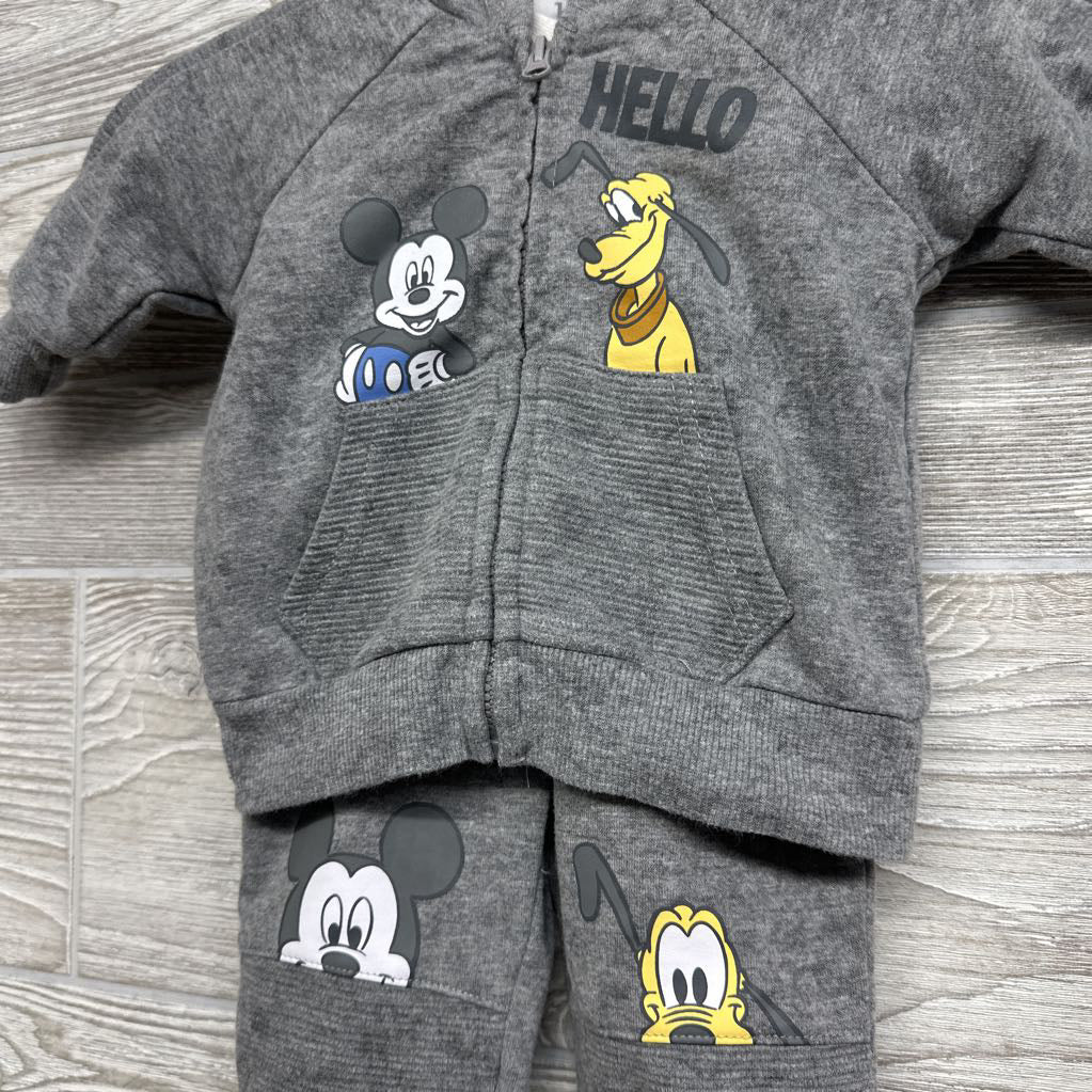 Full Zip Hoodie, Shirt & Joggers Mickey Donald Pluto 0-3M