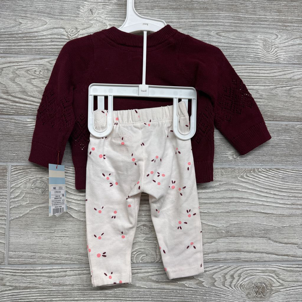NEW Sweater & Leggings Flowers NB