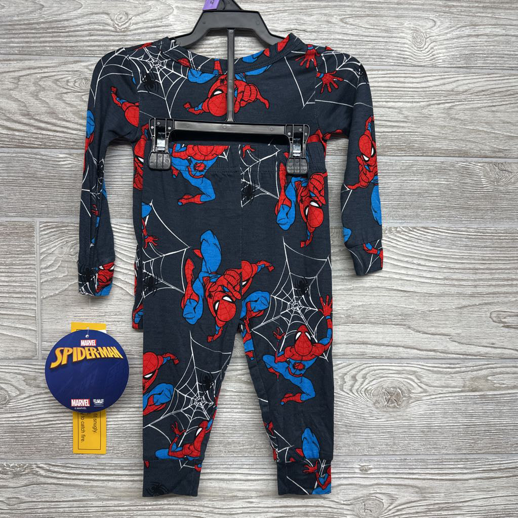 NEW 2 Pc LS Bamboo PJs Spider-Man 12M