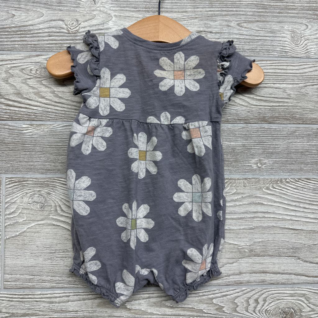 Flutter Sleeve Bubble Romper Flowers 6M