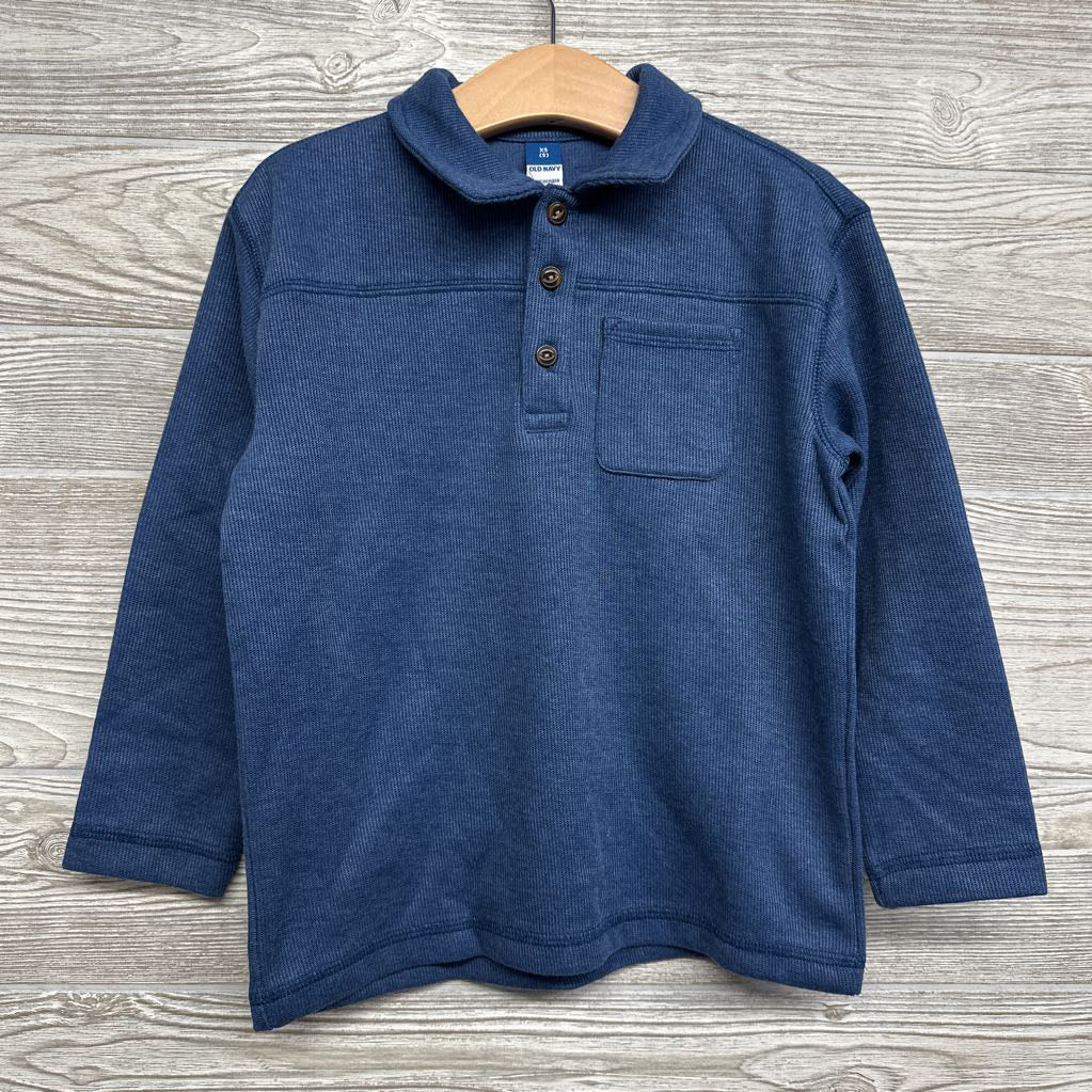 NEW LS French Rib Henley Shirt 5T