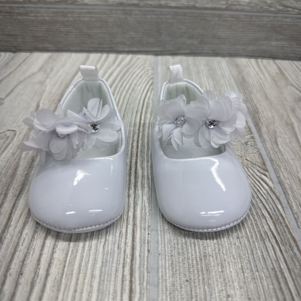 Soft Velcro Flats W/ Flowers 0-3M