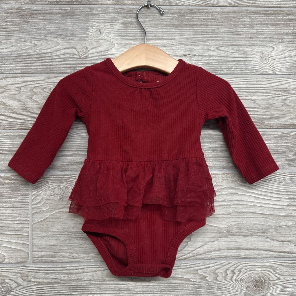 LS Ribbed Tulle Skirted Bodysuit 6M