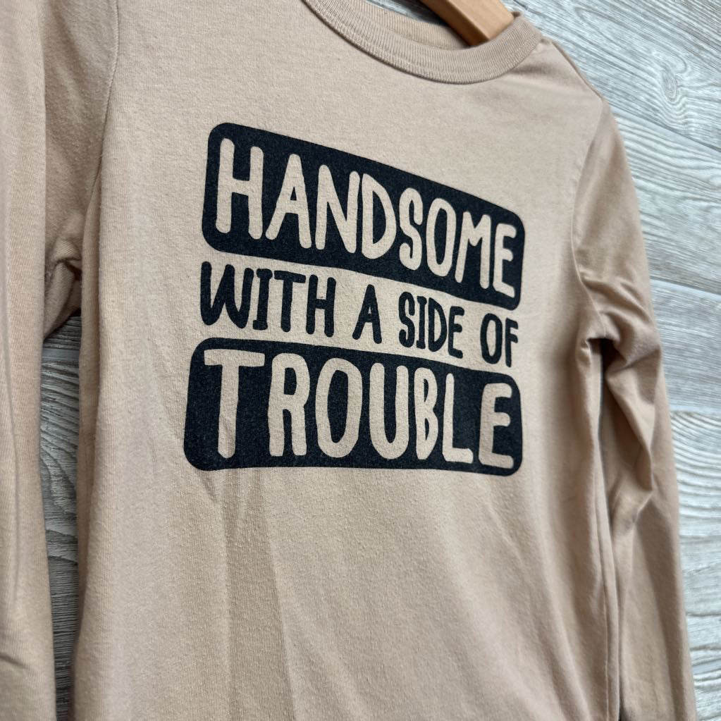 LS Shirt Handsome With A Side Of Trouble 3T