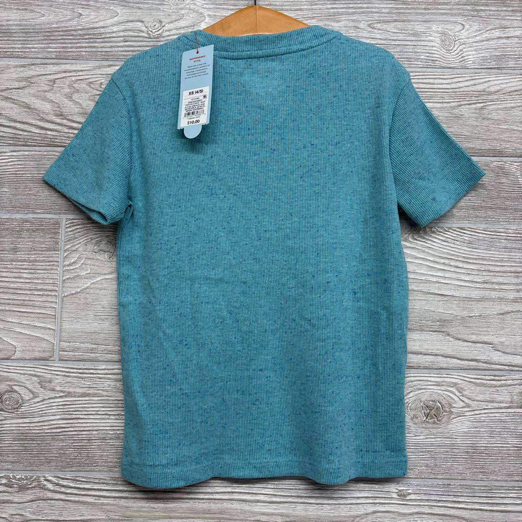 NEW Ribbed Henley Shirt 4-5