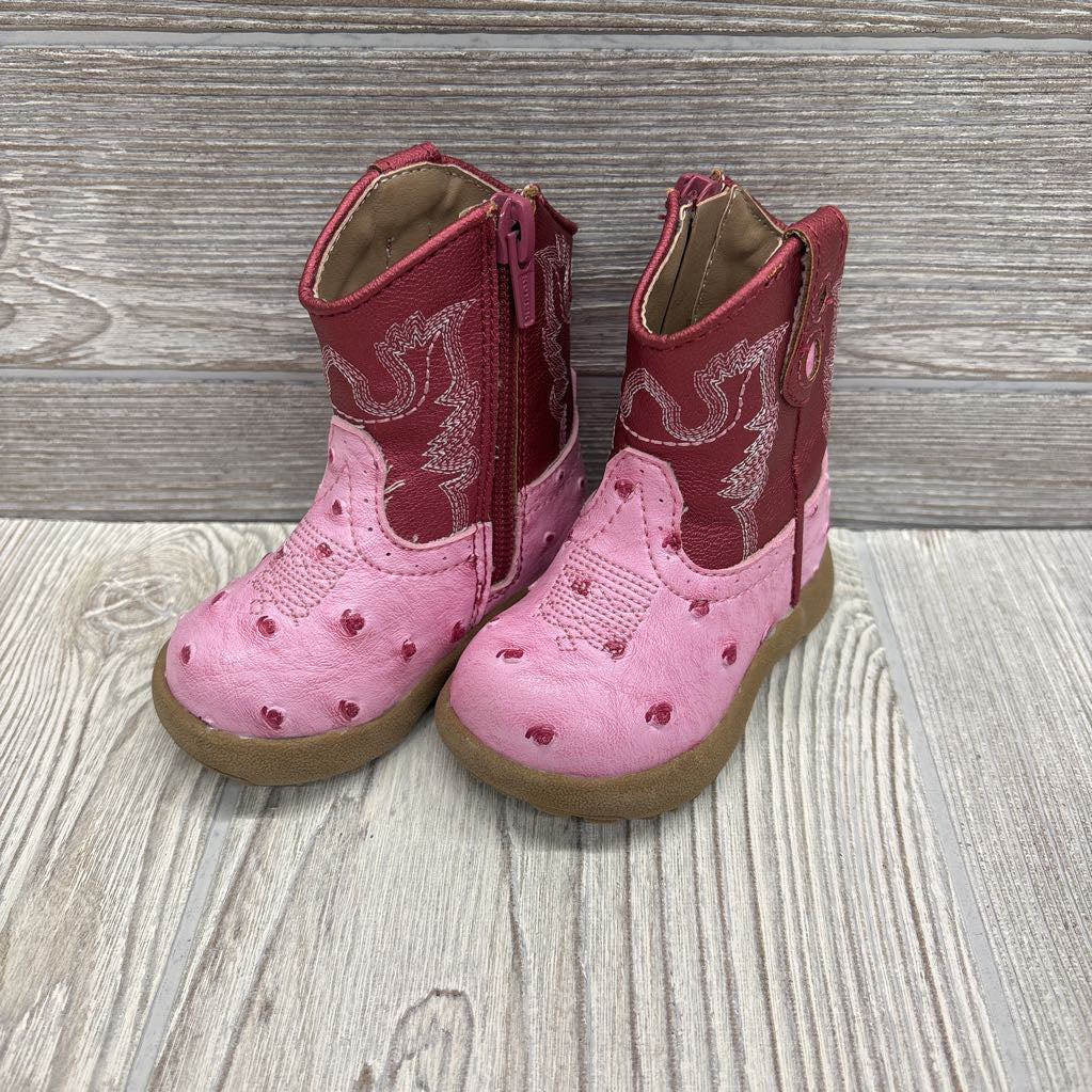 Ostrich Print Cowgirl Boots 2c