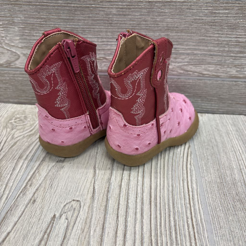 Ostrich Print Cowgirl Boots 2c