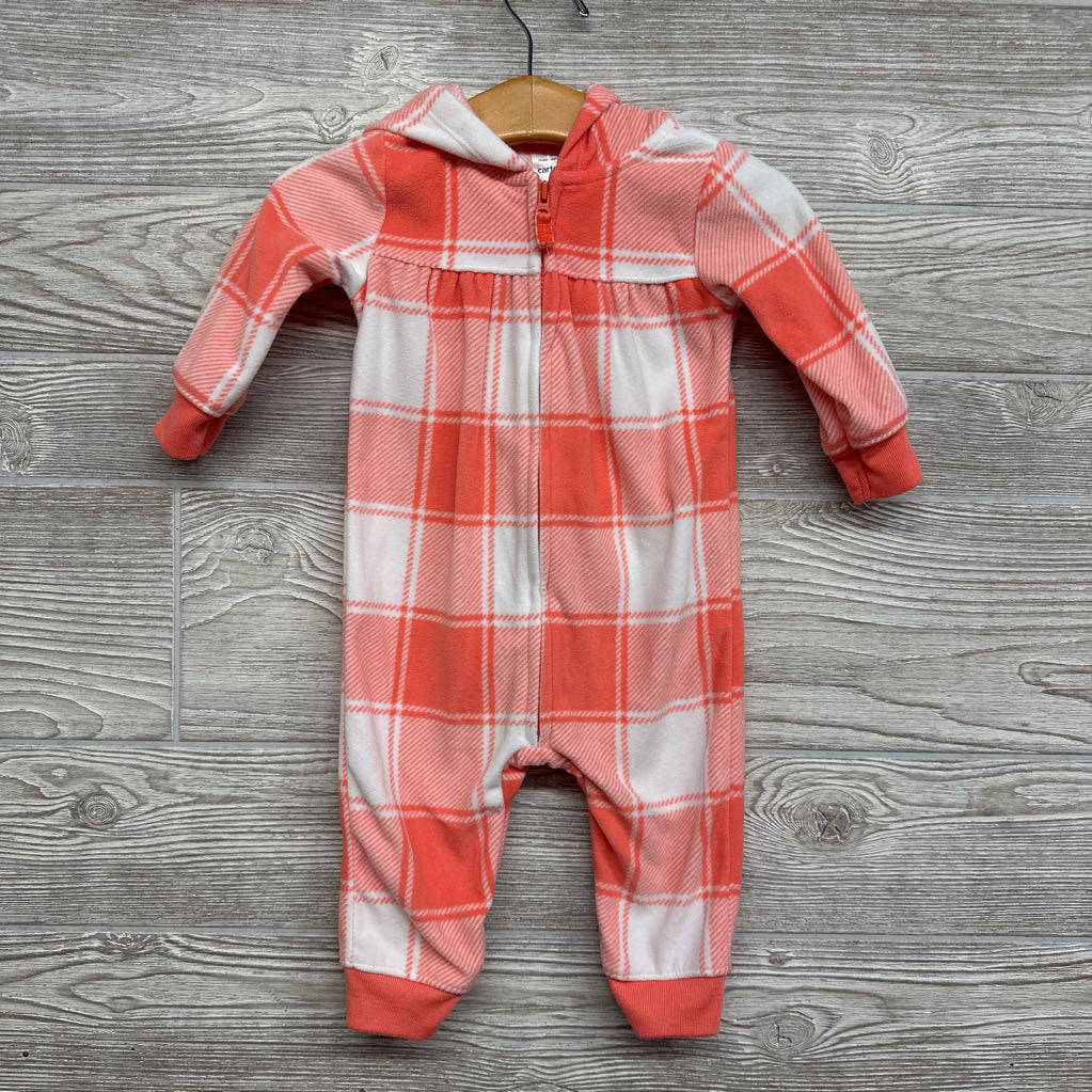 Fleece Coverall Plaid 6M