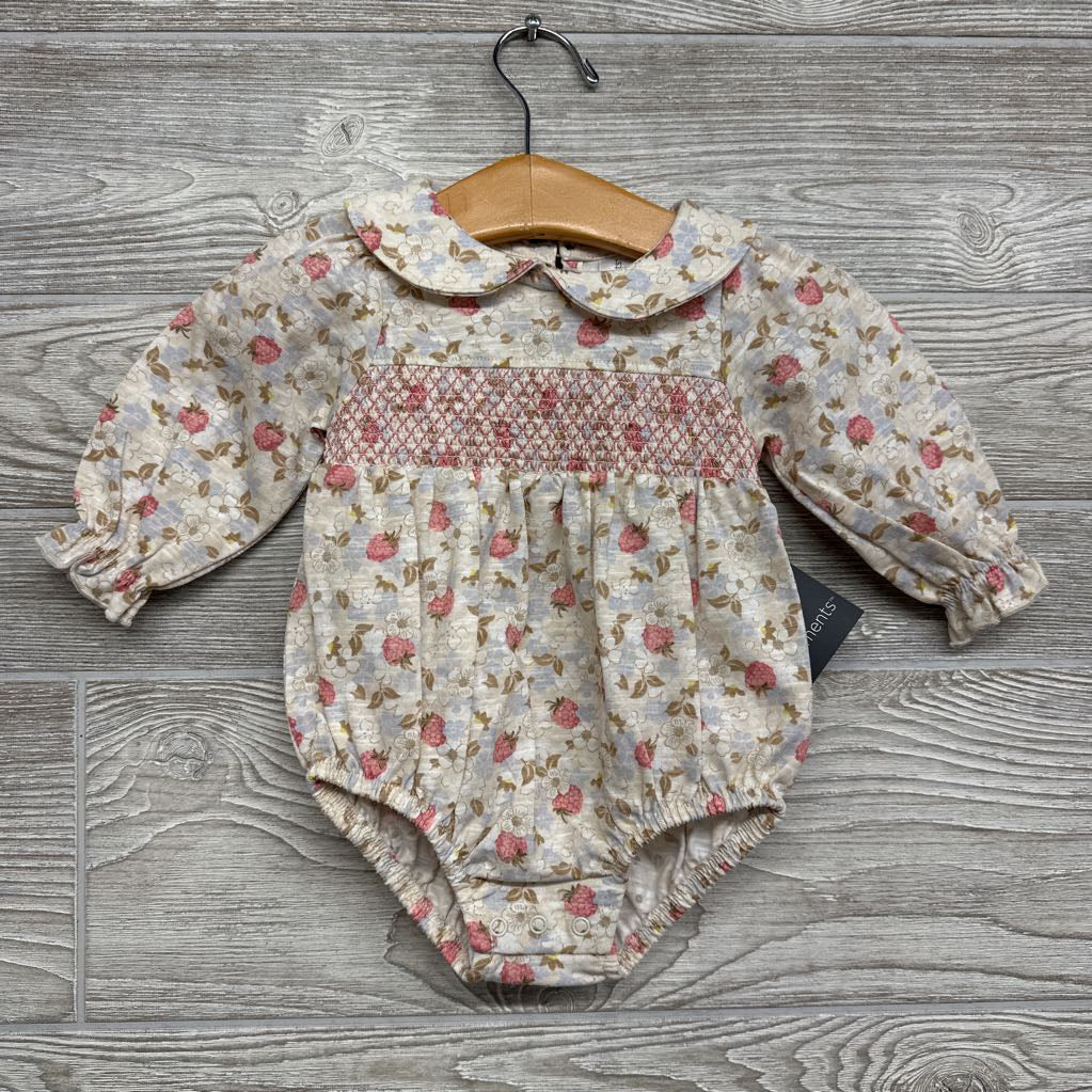 NEW Smocked Bodysuit Flowers 0-3M