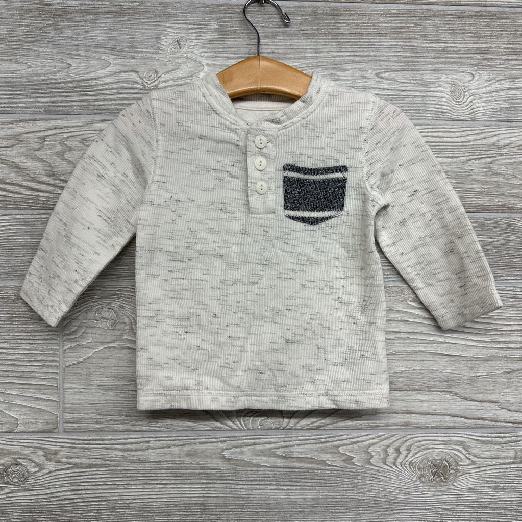 Heathered Henley Pocket Shirt 12M