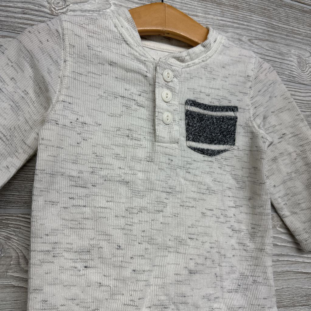 Heathered Henley Pocket Shirt 12M