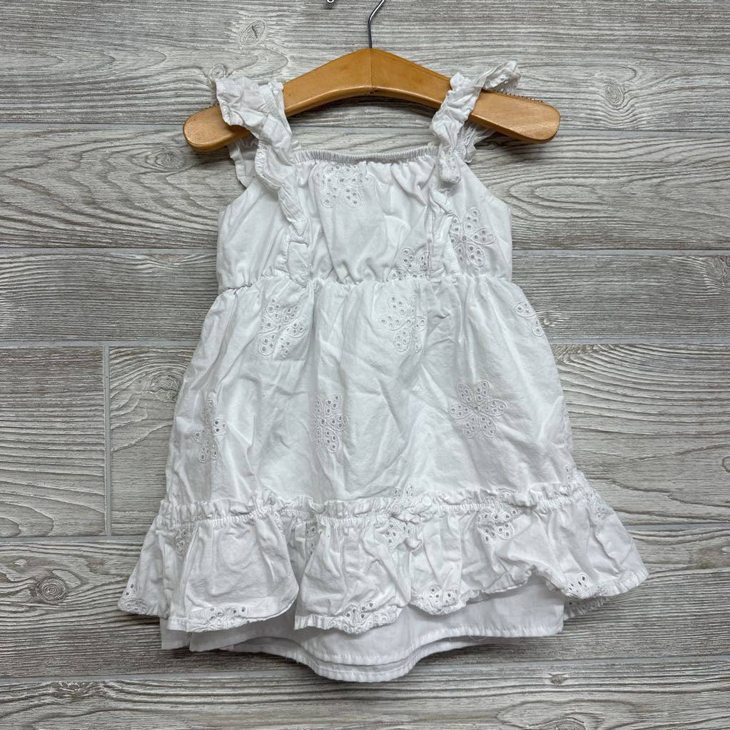Flutter Sleeve Dress Eyelet Flowers 2t