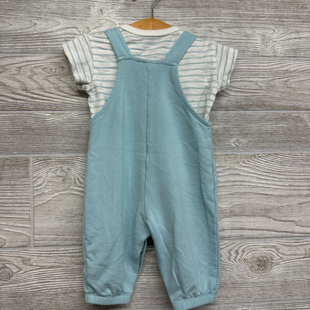 Overalls Rabbit & Striped Shirt 0-3M