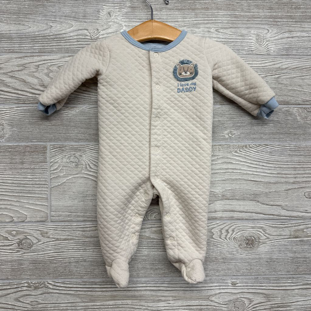 Quilted Button Up Sleeper Lion I Love My Daddy 0-3M