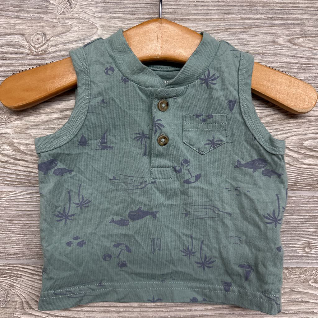 Henley Tank Top Palm Trees Whale 3M