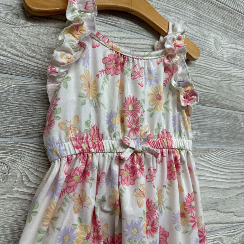 Ruffle Strap Dress Flowers 2t