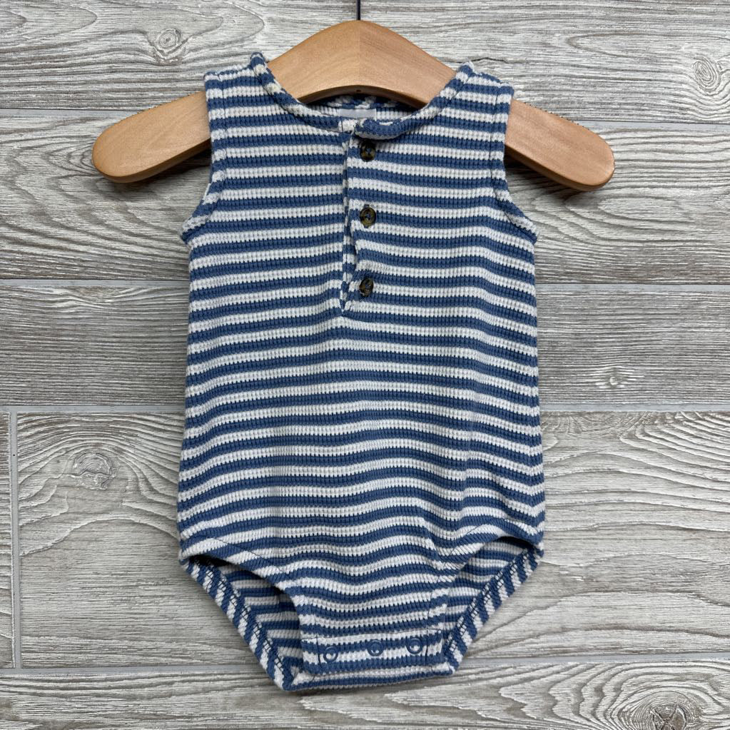 Henley Romper Stripes 6M