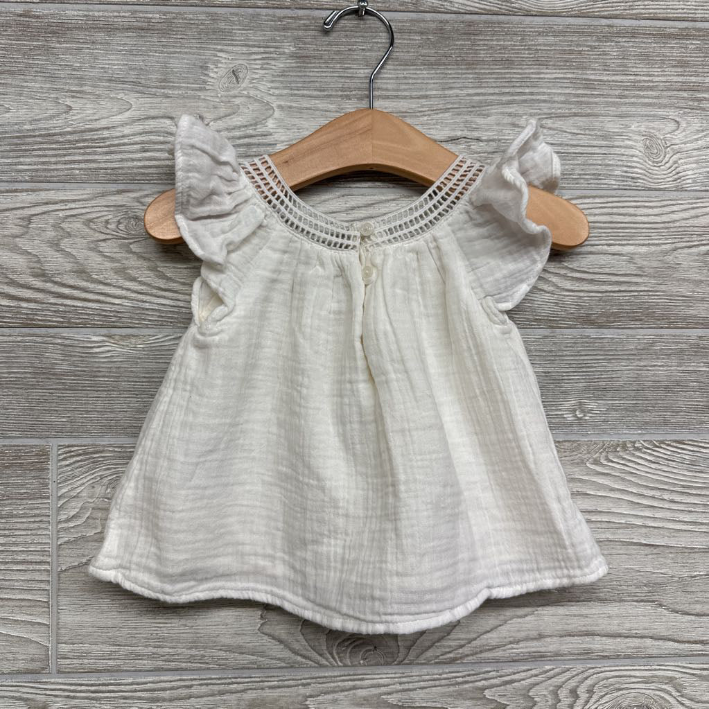 Flutter Sleeve Muslin Shirt 12-18M