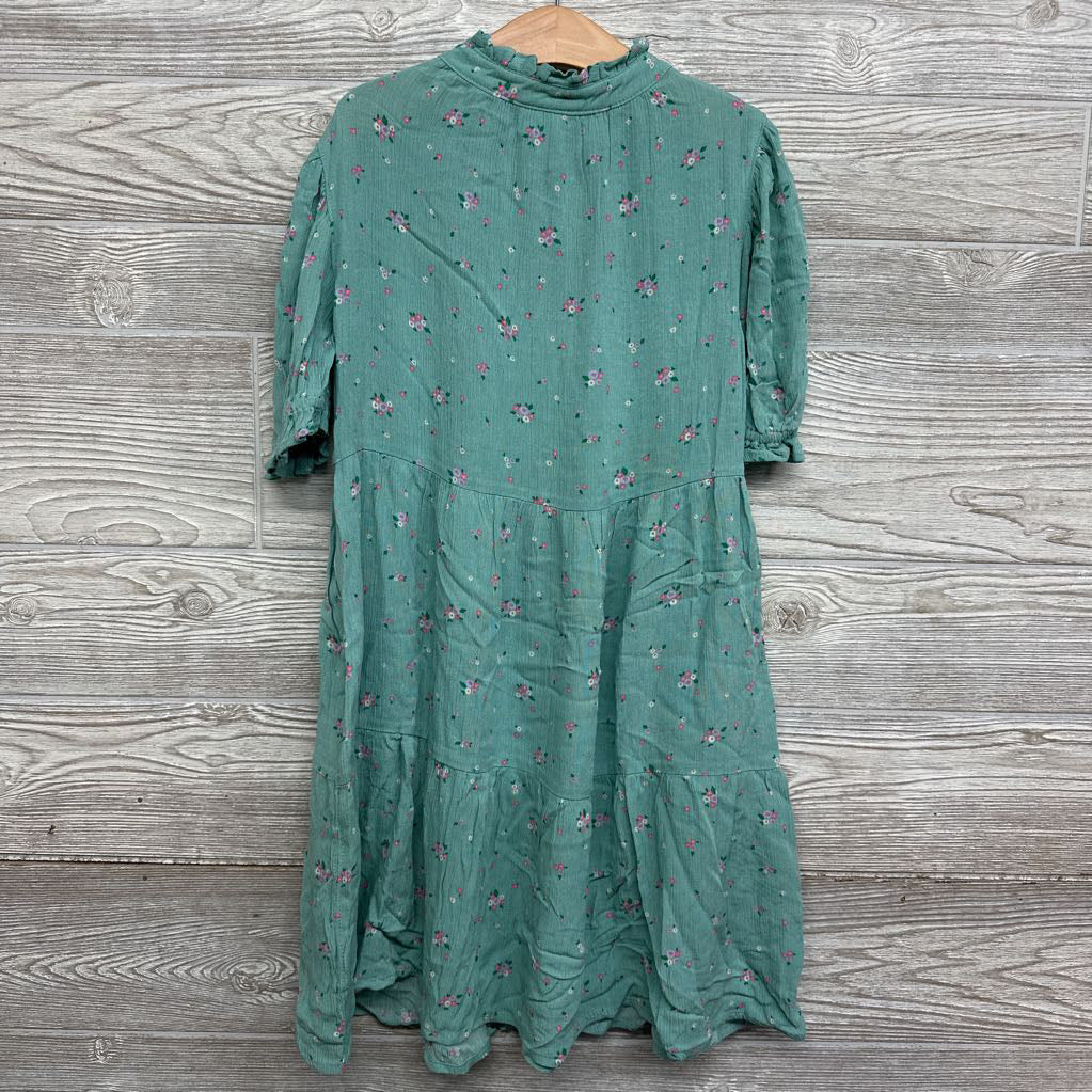 Button Up Tiered Dress Flowers 8