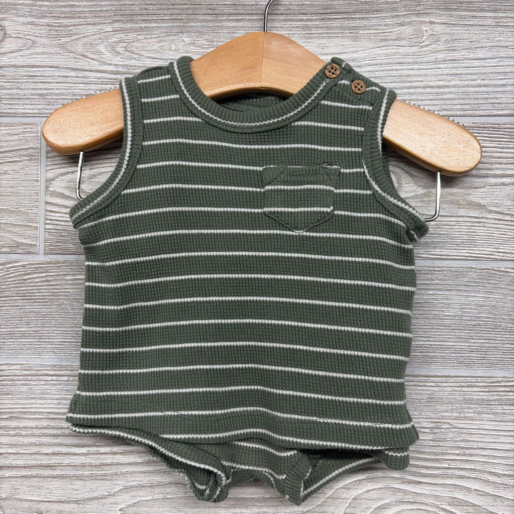 Waffle Knit Tank & Shorts Stripes 3M