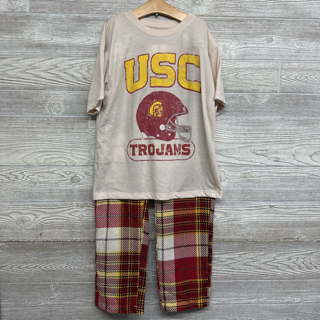 2 Pc Pj Shirt USC Trojans & Plaid Pants 10-12