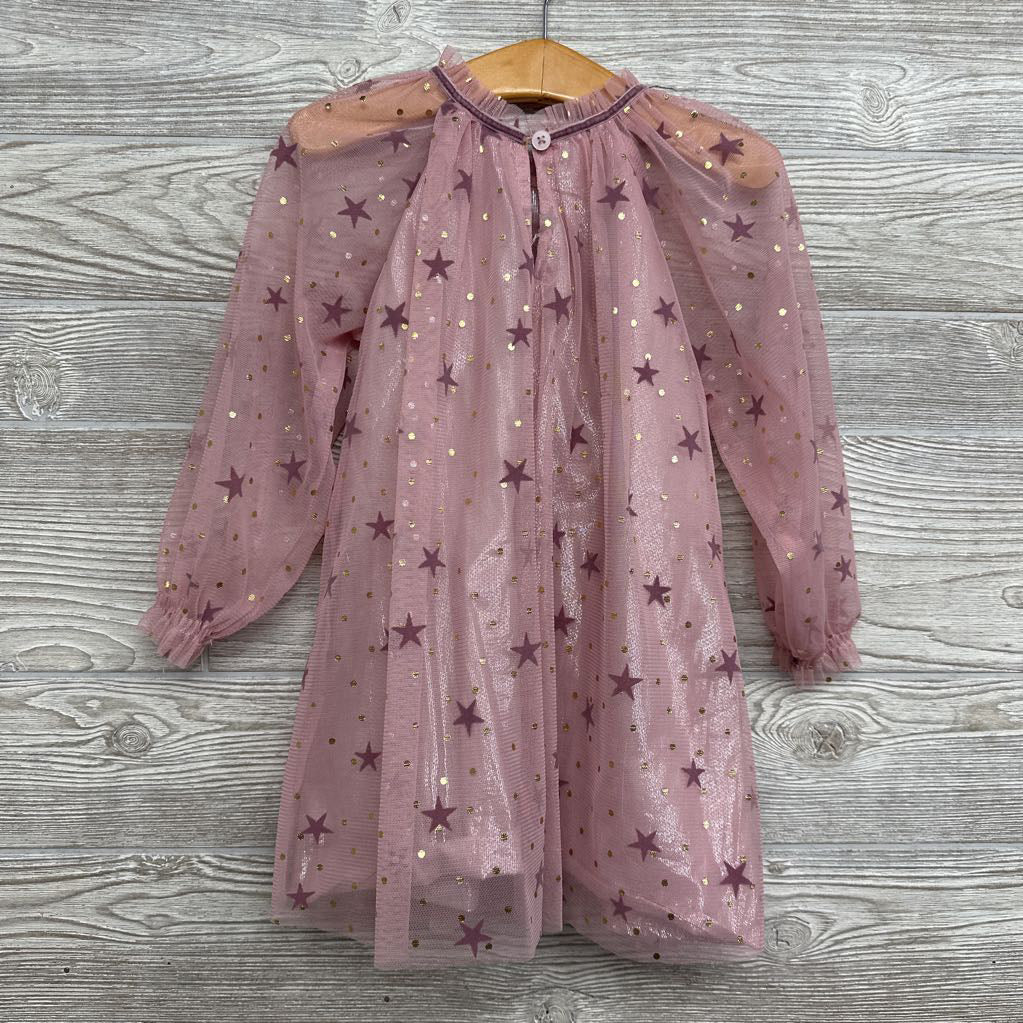 LS Layered Sheer Dress Stars Dots 3T