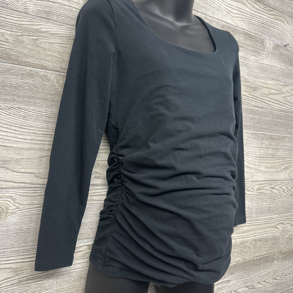LS Ruched Square Neck Shirt Medium*