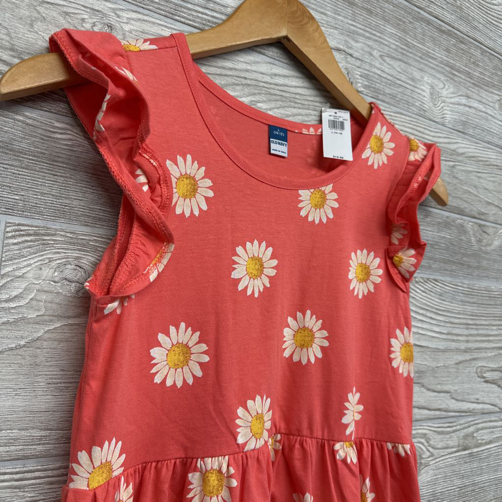 NEW Flutter Sleeve Tiered Dress Sunflowers 10-12