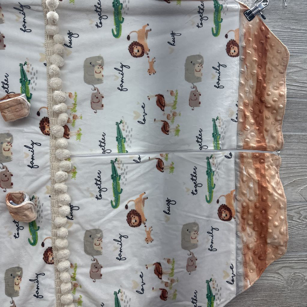 Minky Dot Car Seat Cover Animals
