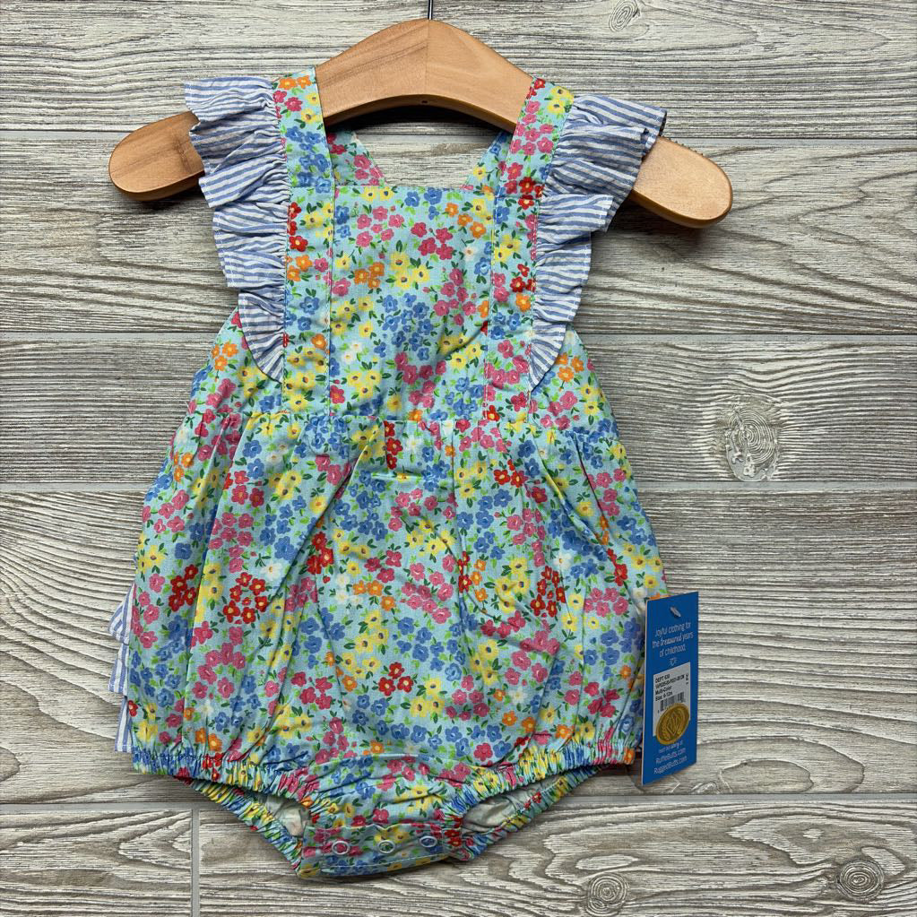 NEW Romper Ruffle Strap Flowers 6-12M