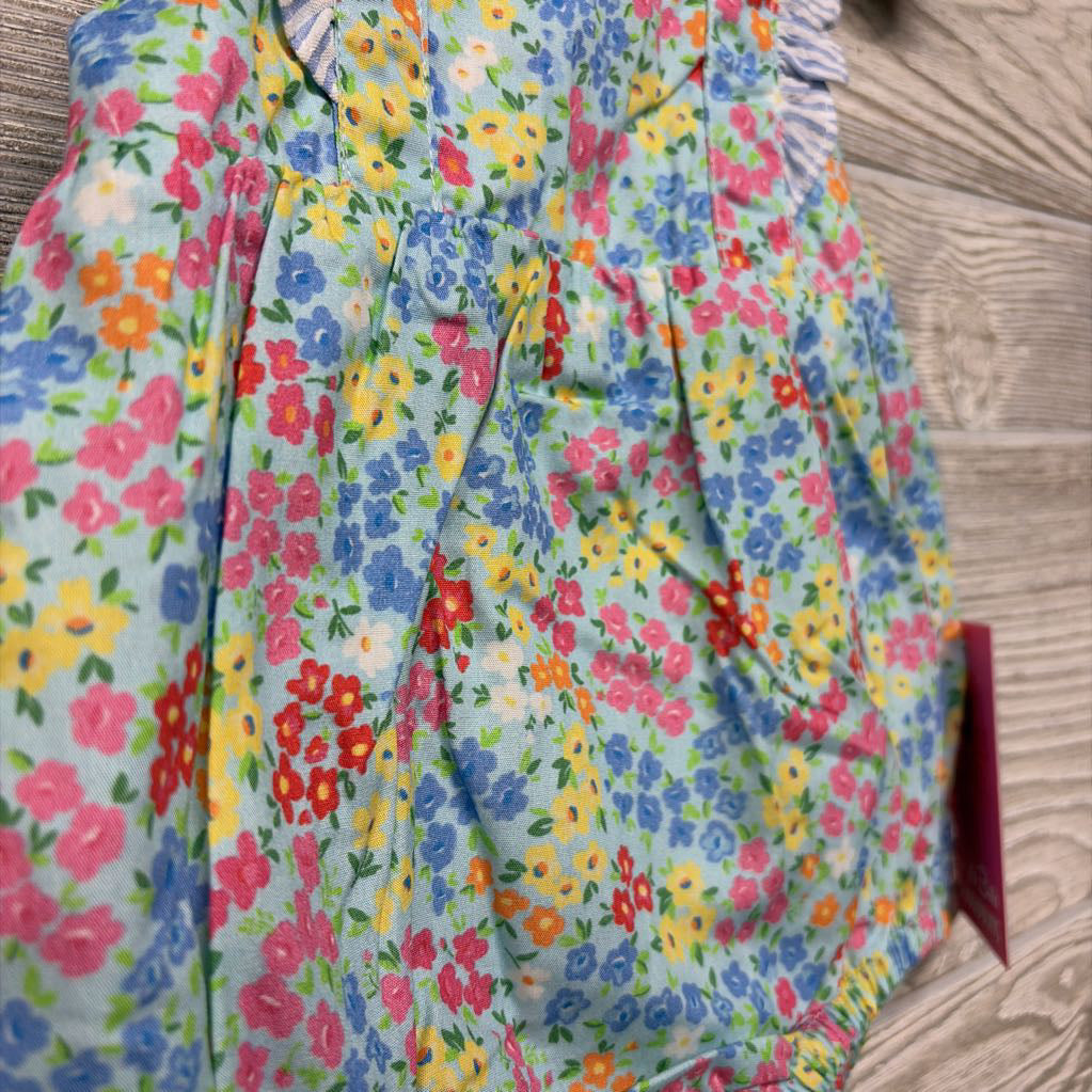 NEW Romper Ruffle Strap Flowers 6-12M