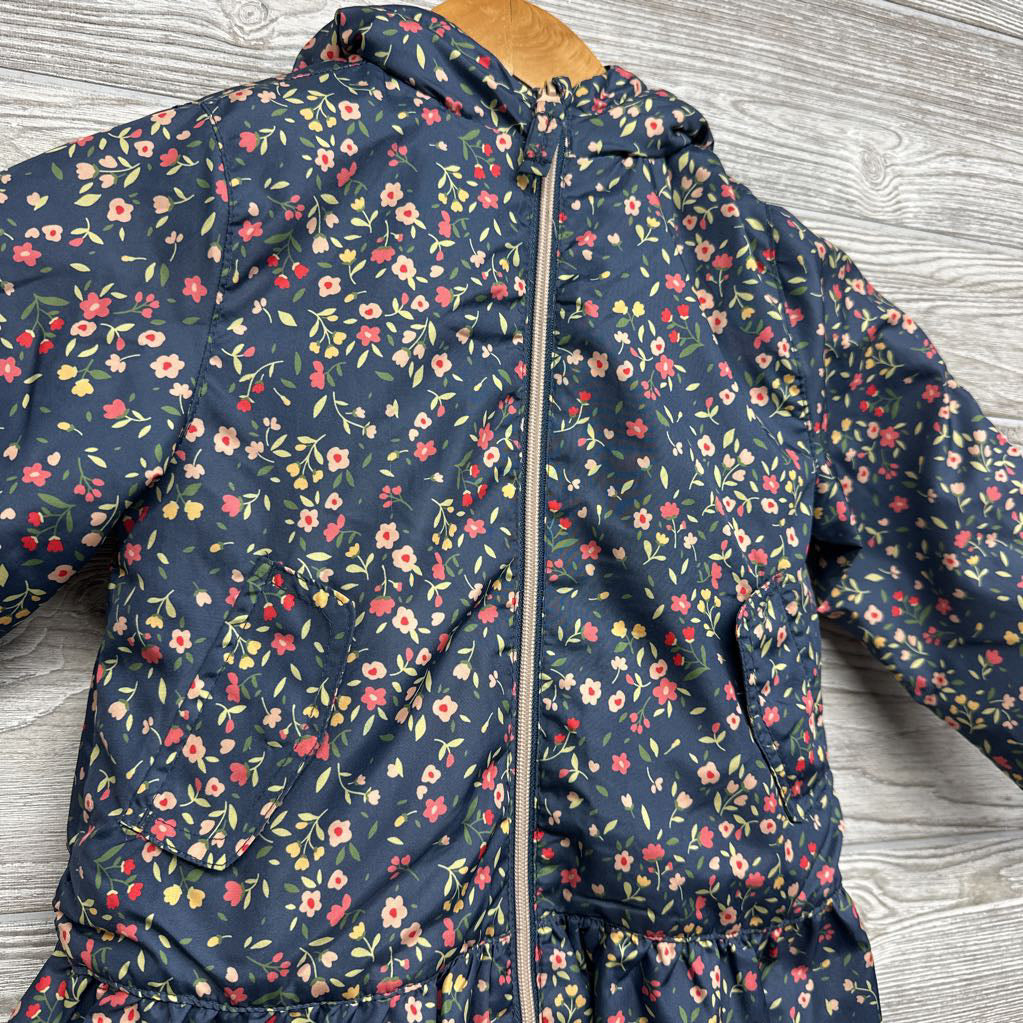 Plush Lined Jacket Flowers 4t