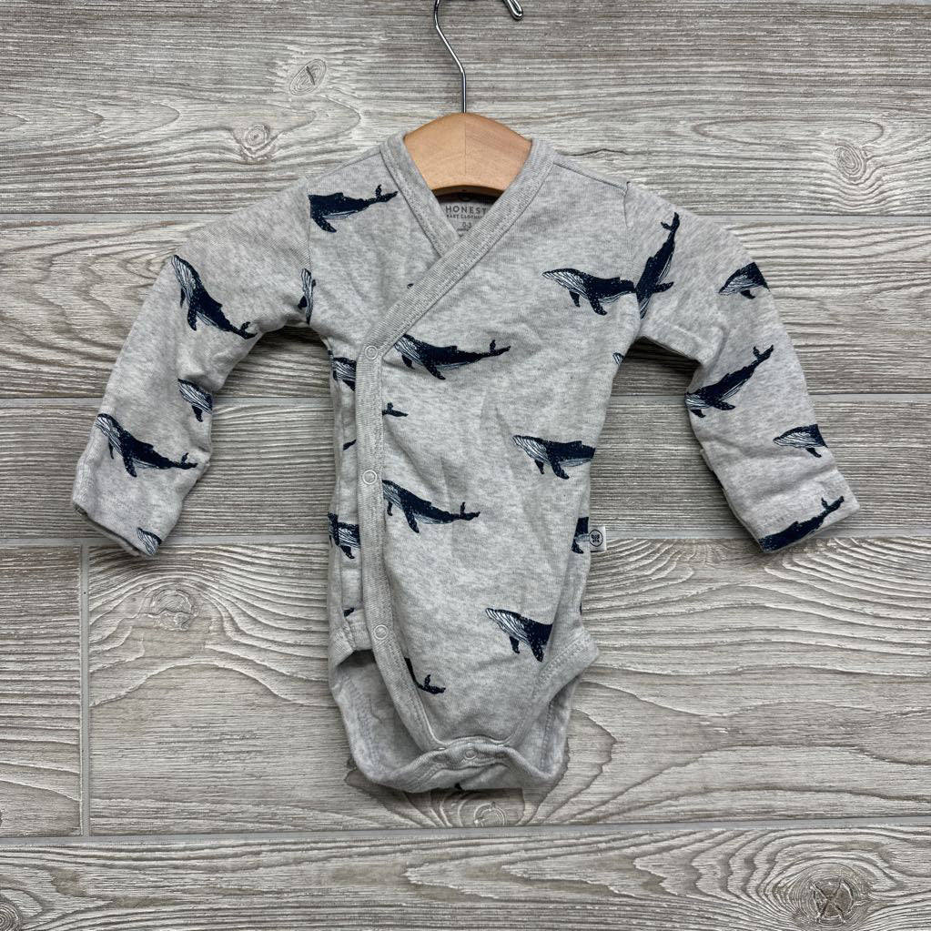 3 Pk Kimono Bodysuits Whales, Stripes 0-3M