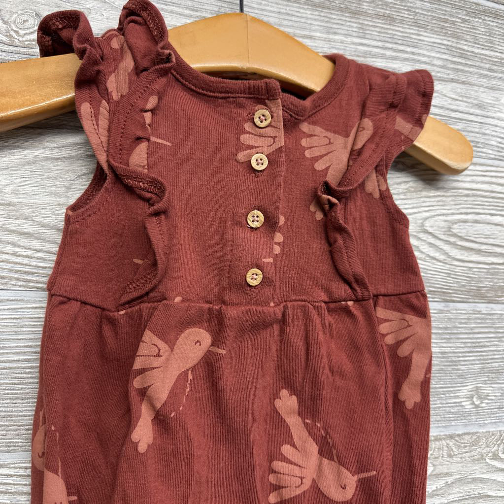 Flutter Sleeve Bubble Romper Birds 6M