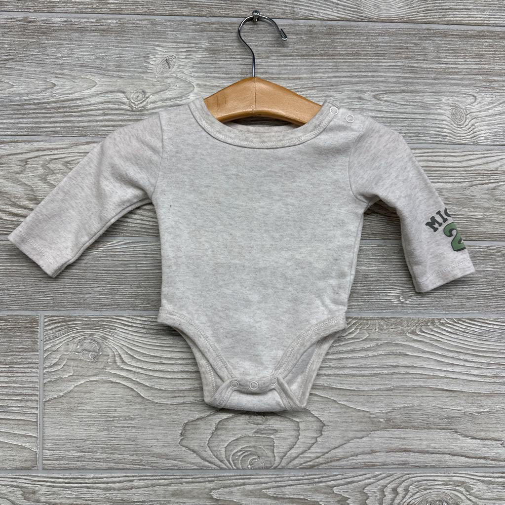 Quilted Overalls & LS Shirt Mickey Mouse 0-3M