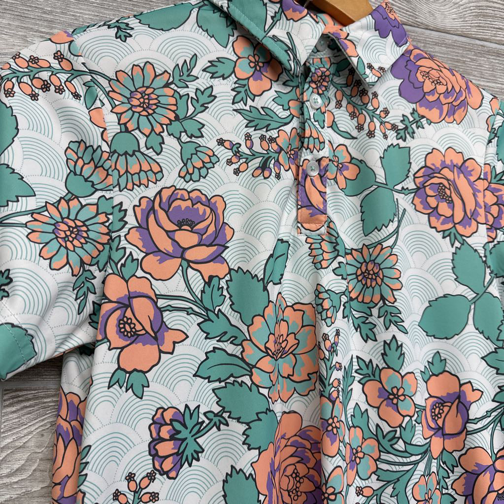 Active Golf Polo Shirt Flowers 14
