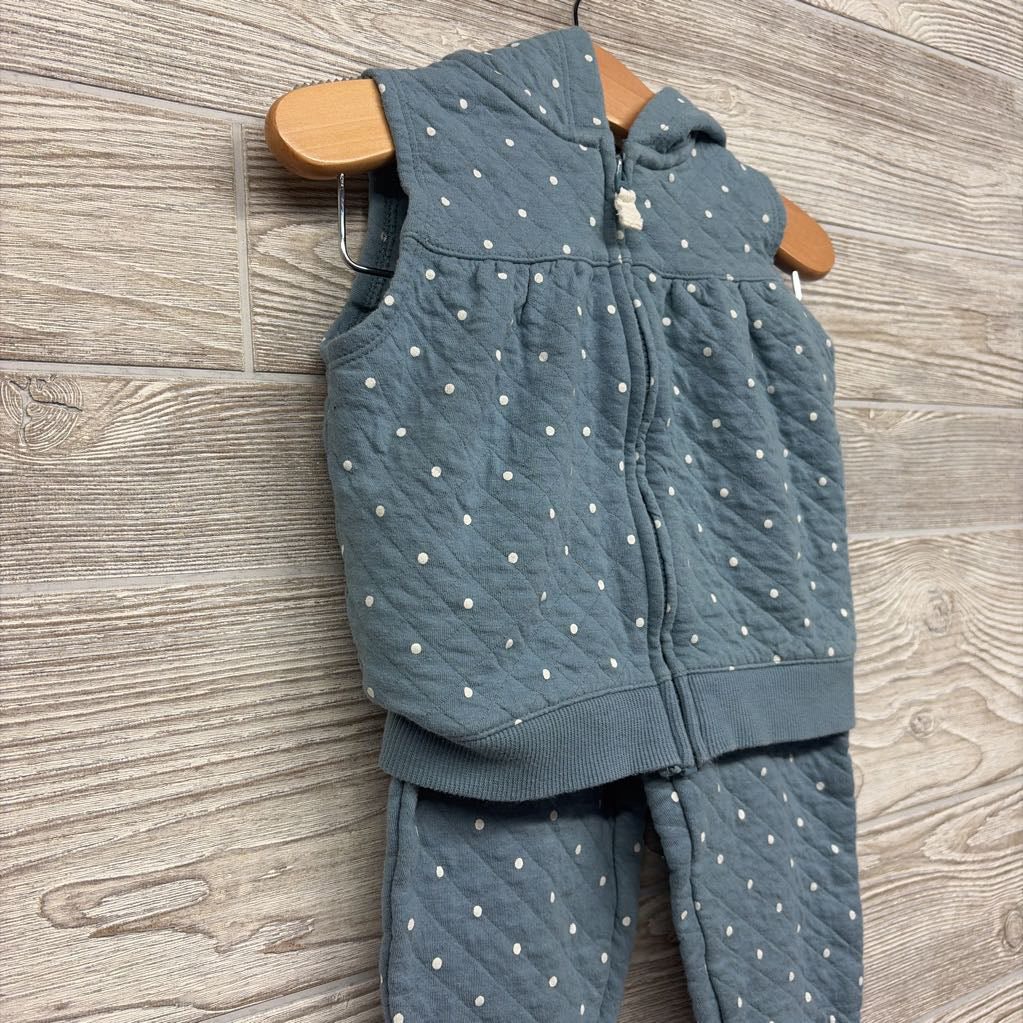 Quilted Vest & Pants Dots 18M