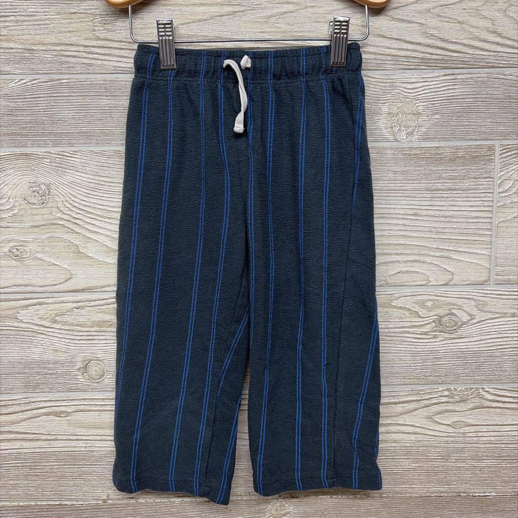 Drawstring French Terry Pants Stripes 3T