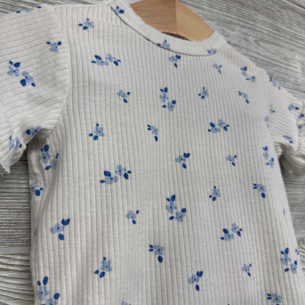 Ribbed Shirt & Shorts Flowers 12M