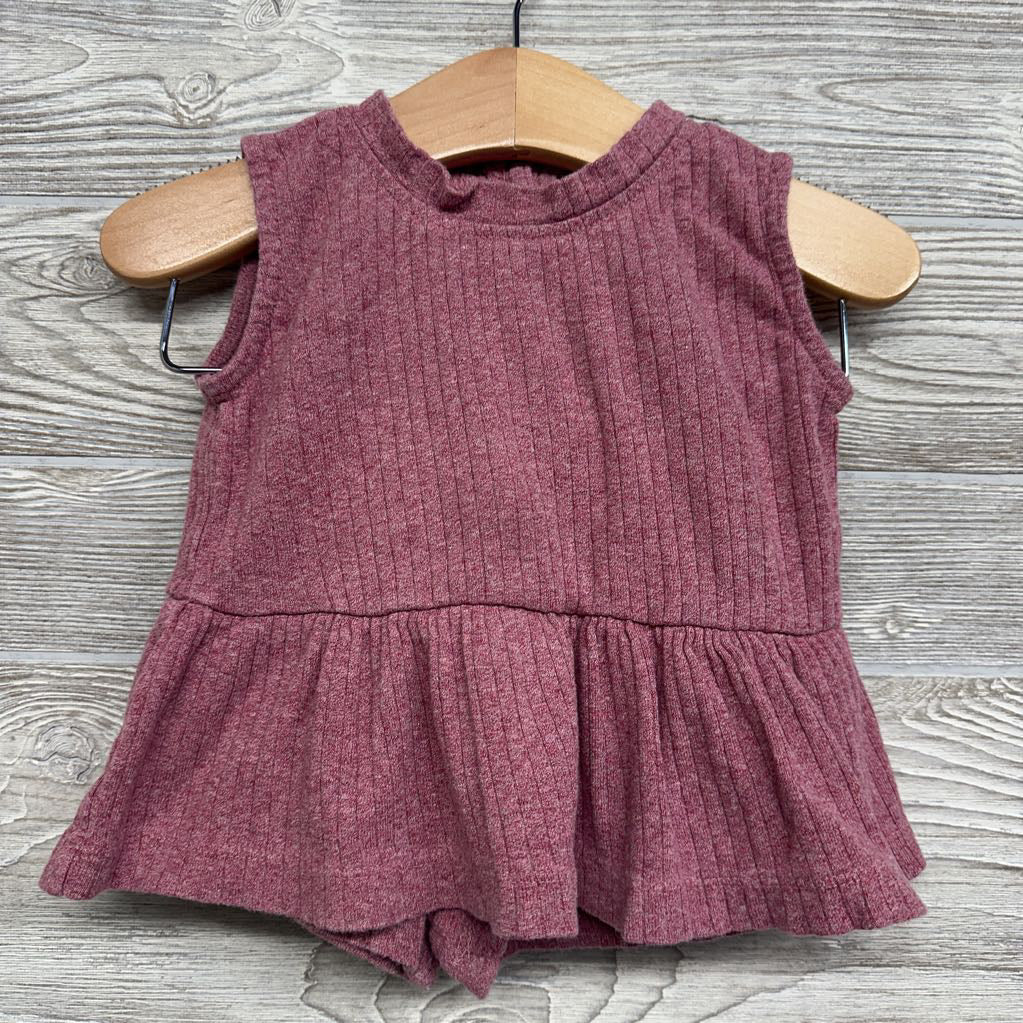 Ribbed Peplum Tank Top & Shorts 6-12M