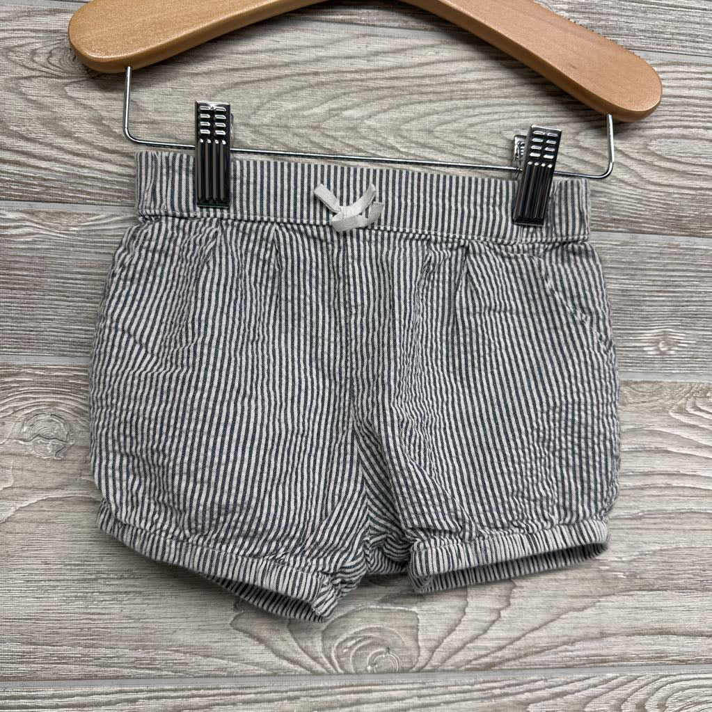 Textured Button Up Flutter Sleeve Shirt & Shorts Stripes 12M