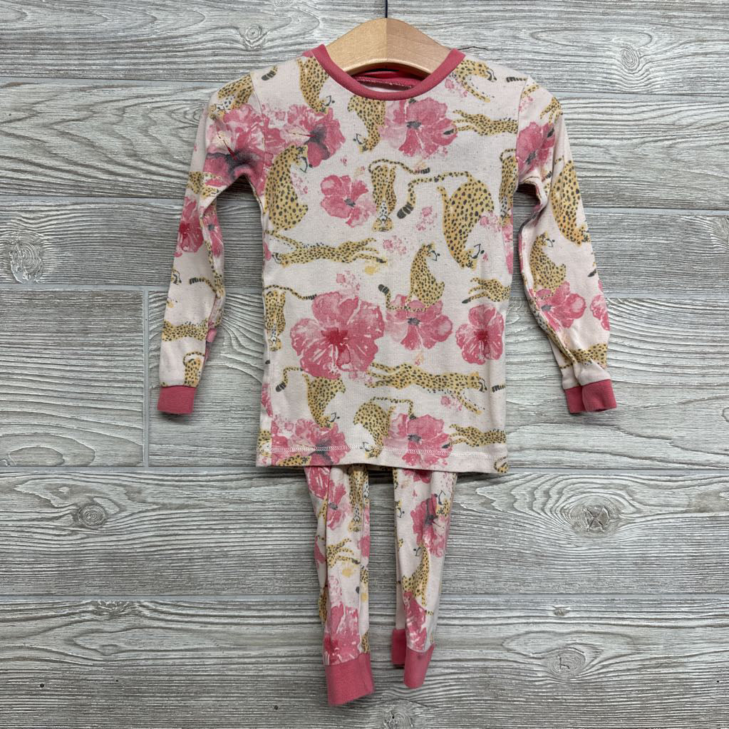 2 Pc LS PJs Leopards Flowers 2T *