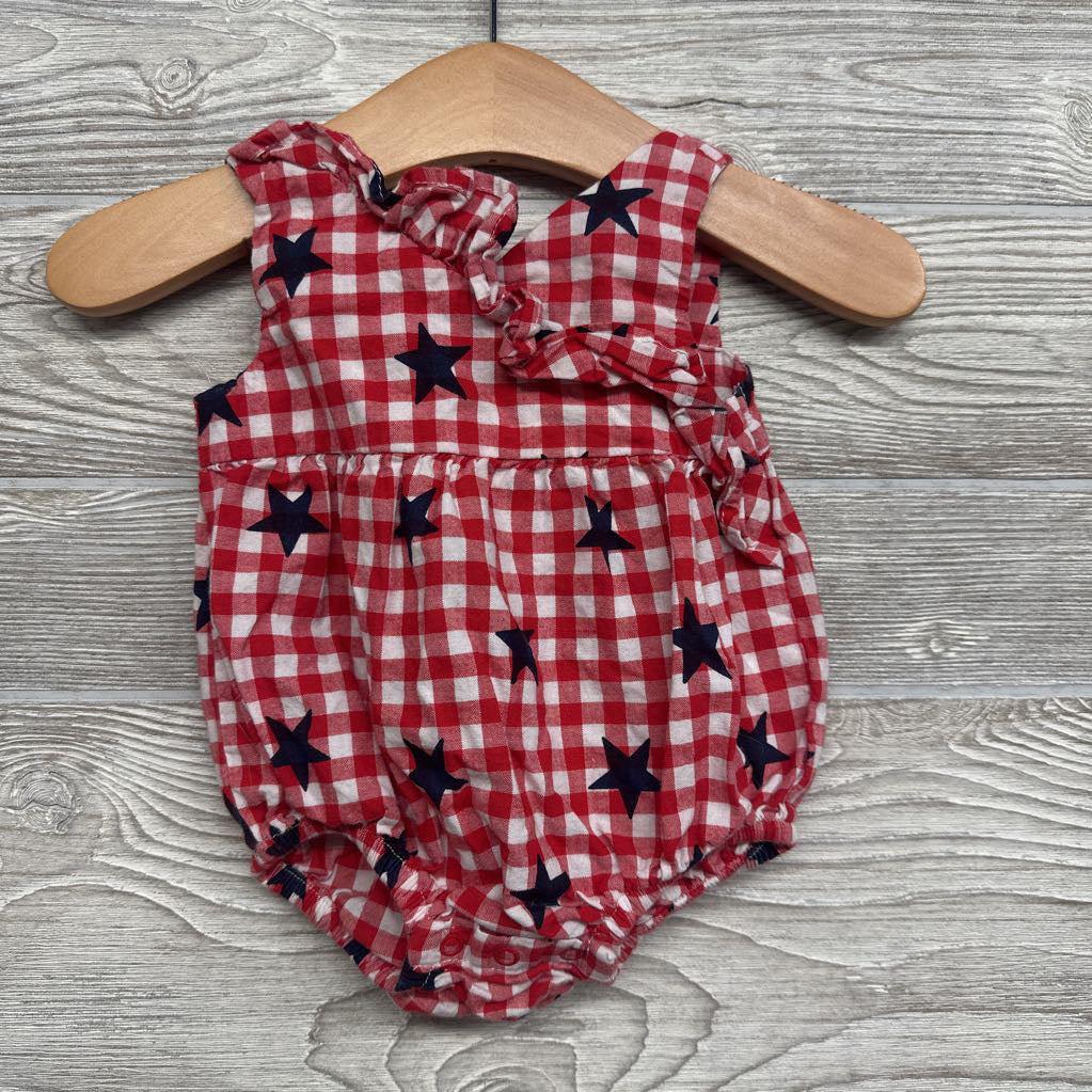 Gingham Roper Stars & Ruffles 0-3M