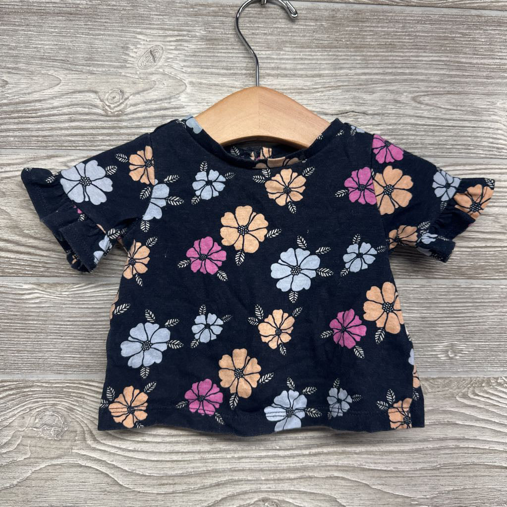 Shirt Ruffle Sleeve Flowers 0-3M