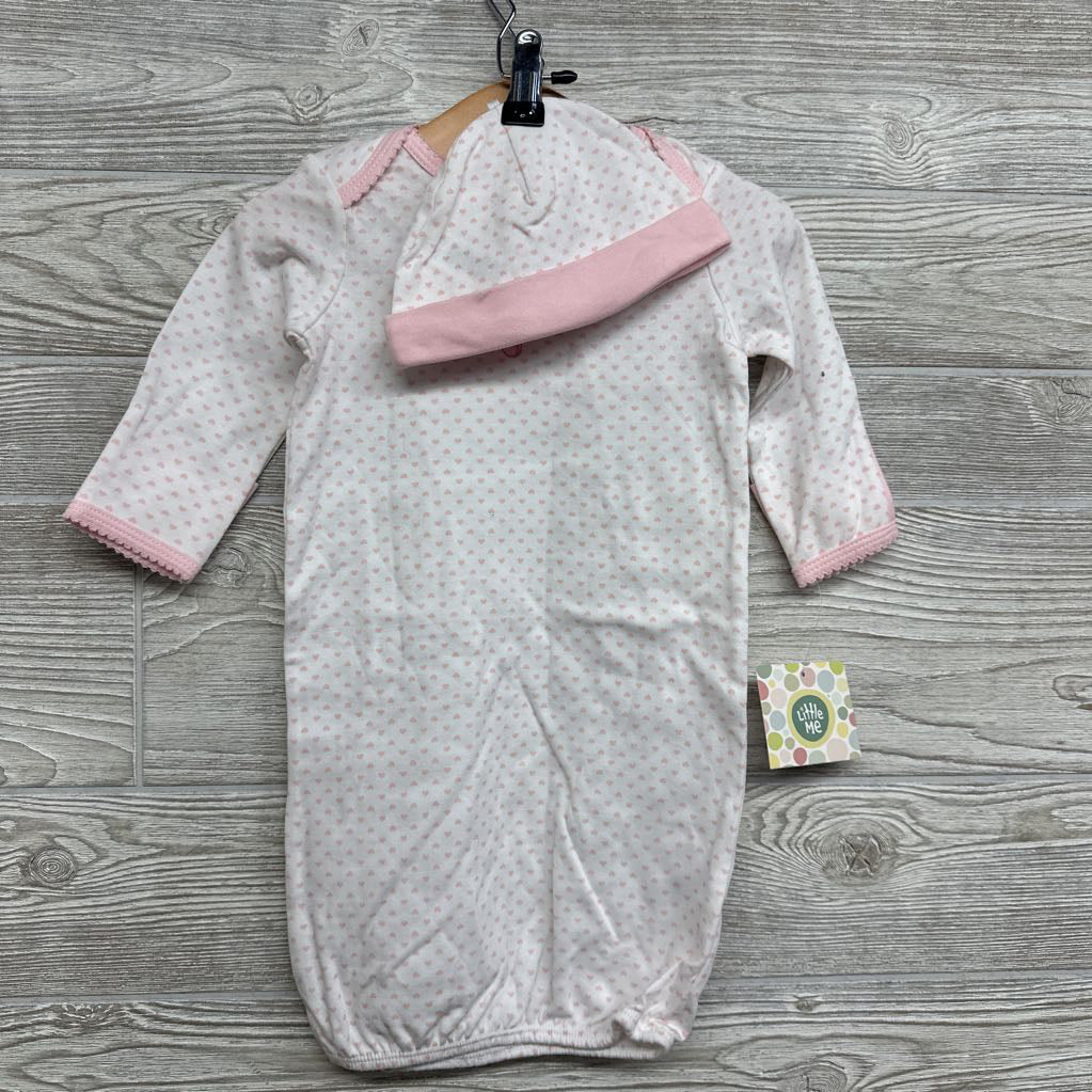 NEW Gown & Hat Polka Dots 0-3M