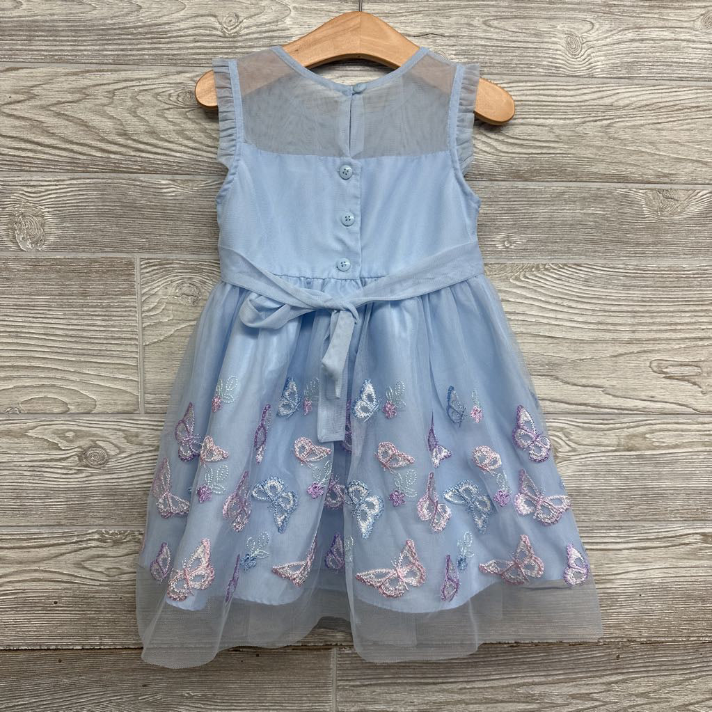 Tulle Dress Embroidered Butterflies 3t